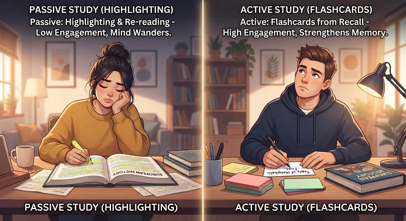 Active Recall vs. Passive Review: Which Study Method Actually Moves Knowledge Into Long-Term Memory